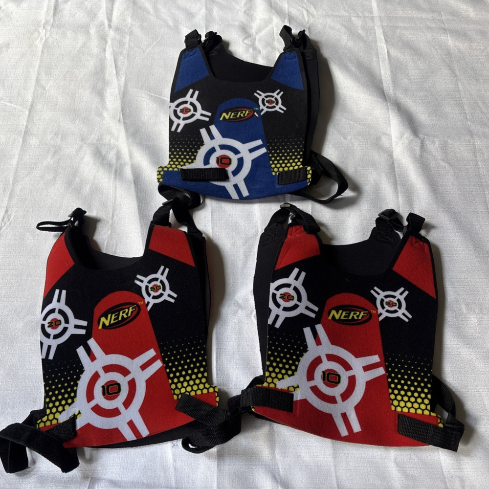Nerf N Strike Dart Tag Vests Set of 2 Red An And 1 Blue Target Wearable Gear